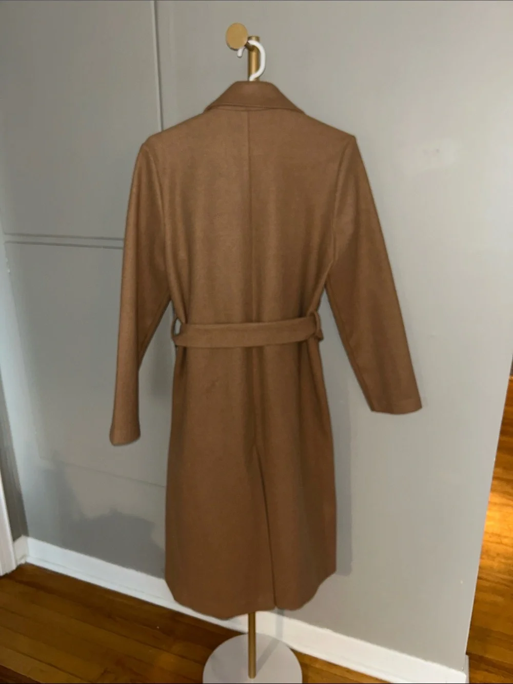 Dex Camel Wrap Belted Long Coat - Picture 2 of 3